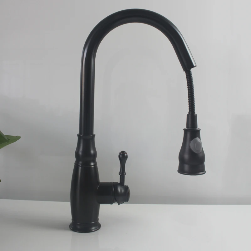 Кухонный кран ORB выдвижной опрыскиватель с вращением на 360 градусов одна ручка