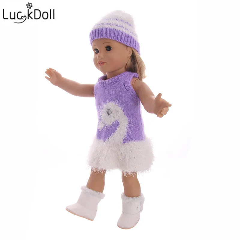 Luckdoll без рукавов вязаное платье куклы для 18 дюймов американская кукла и 43 см Детские кухонные принадлежности аксессуары