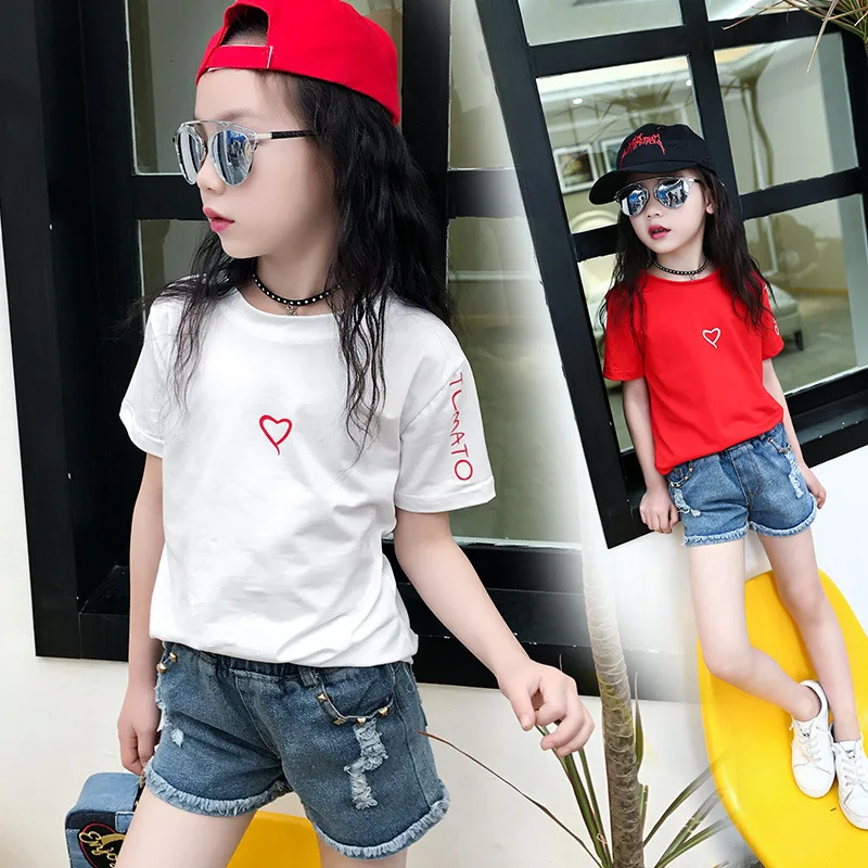 Детская футболка Новинка лета 2018 Корейская версия с короткими рукавами для
