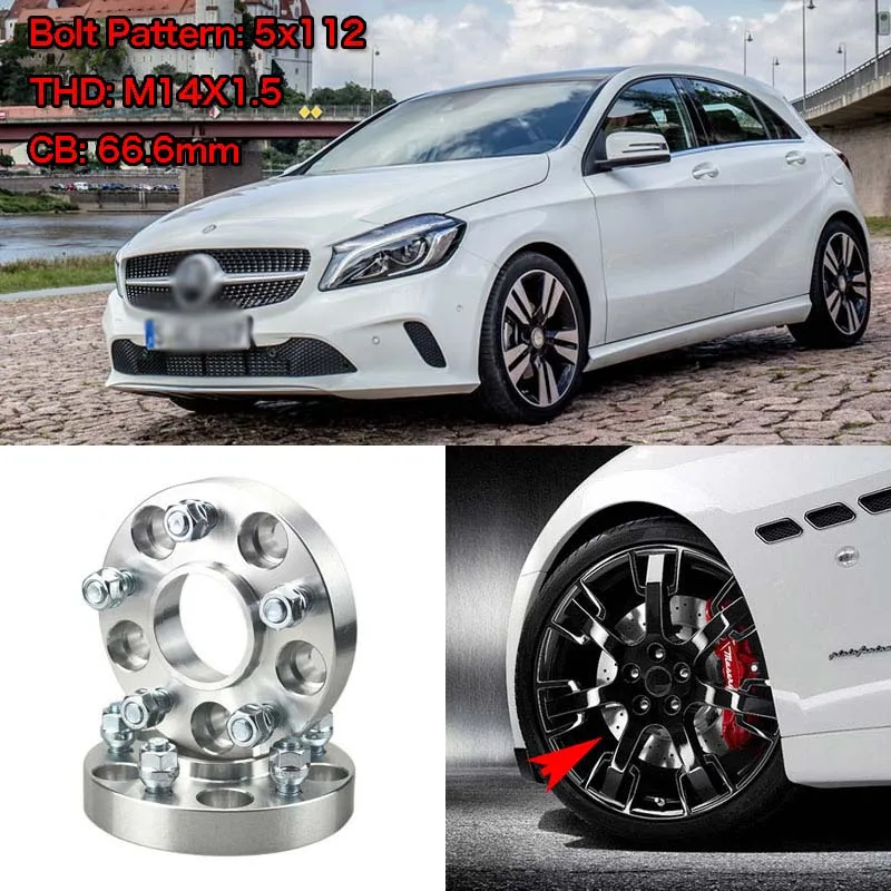 4 шт. 1 &quotколеса прокладки Адаптеры 5 Lug 5x4 4&quot/5x112 14x1.5 шпильки для Benz A Class W169 2004 +|lug