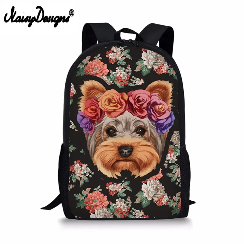 Школьные ранцы 3D с цветочным принтом Yorkie классный рюкзак для девочек-подростков