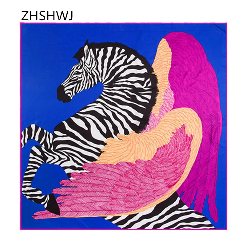 [ZHSHWJ] 100% шелковый шарф модная шаль роскошный бренд бандана женский перья крылья