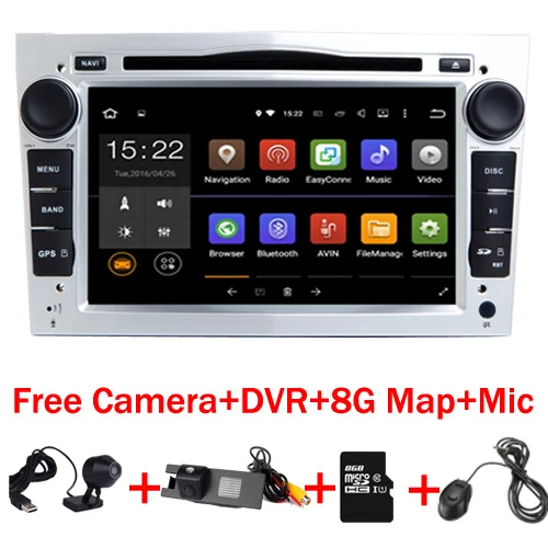 Серебристый " HD 1024X600 Android 7,1 автомобильный DVD gps навигатор для Opel Astra Vectra Antara Zafira Wifi 3g BT Радио USB SD камера+ DVR - Цвет: Серебристый