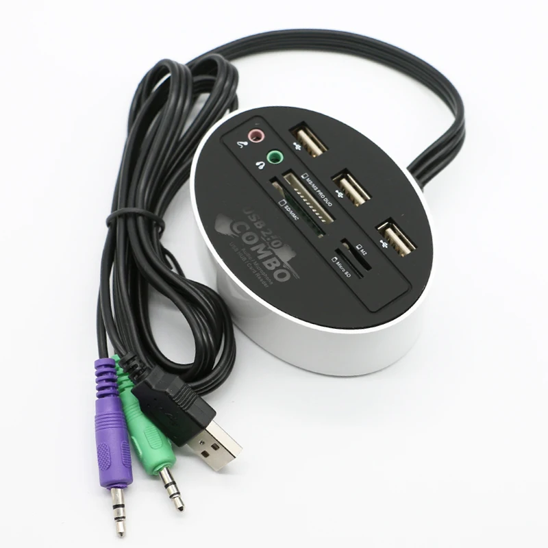 USB 2 0 концентратор MS/TF/M2/SD кард-ридер аудио кабель комбо Multi-In-1 usb разветвитель