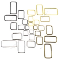 10pcs metal wire formed rectangle ring adjustable belt buckle d ring loops for backpacks strap cat dog collar diy accessories