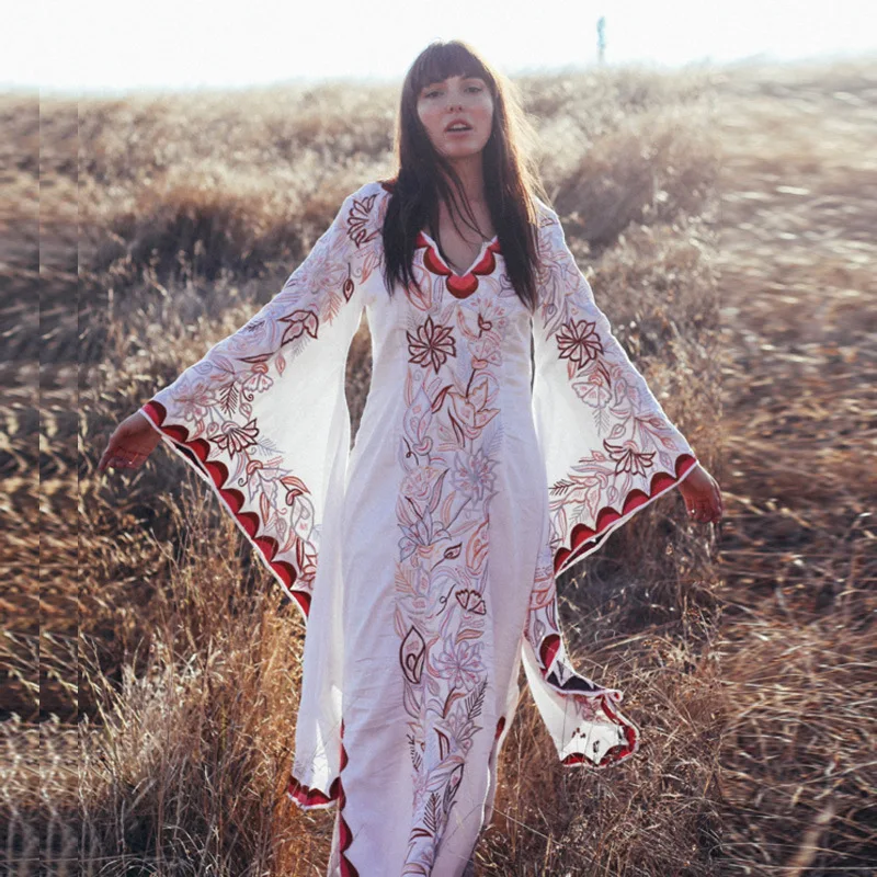 Женское платье с цветочным принтом Boho повседневное Плиссированное пляжное