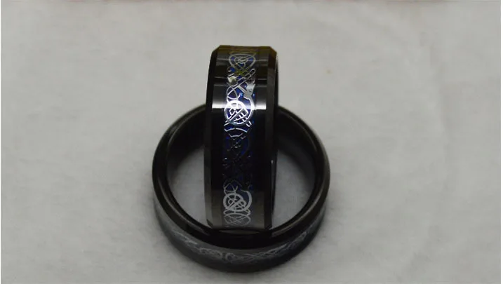 Кольцо из черного вольфрама 6 мм серебряные обручальные кольца в кельтском стиле