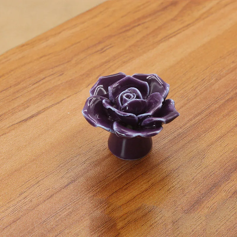 Фэн Йе керамические цветочные розы ручки ящика Сельский шкаф 41 мм диаметр 34