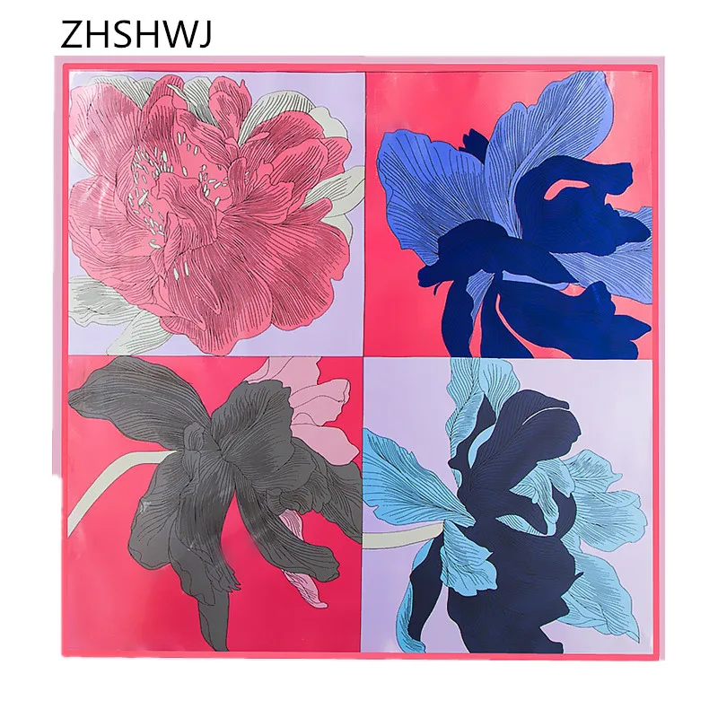 [ZHSHWJ] Бесплатная доставка 90 см * новый шарф четыре больших цветка Красивая шаль