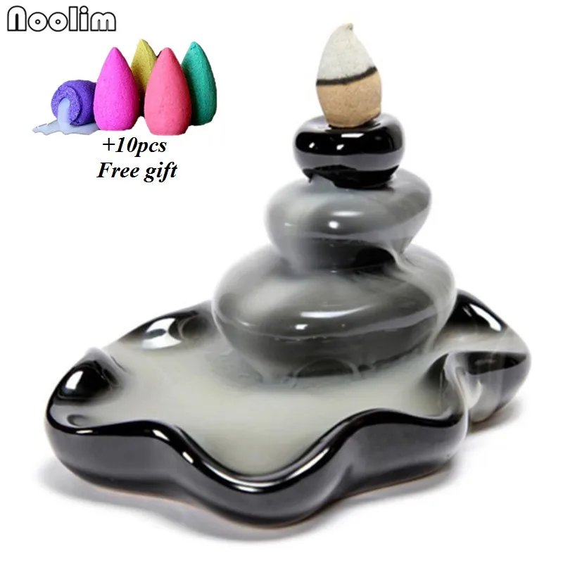 Керамические камни обратного потока благовония горелка домашний декор черная