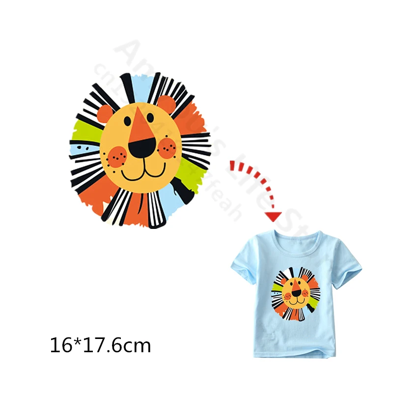 Наклейка с изображением Льва и лисы для детской одежды мальчиков девочек|iron on|iron