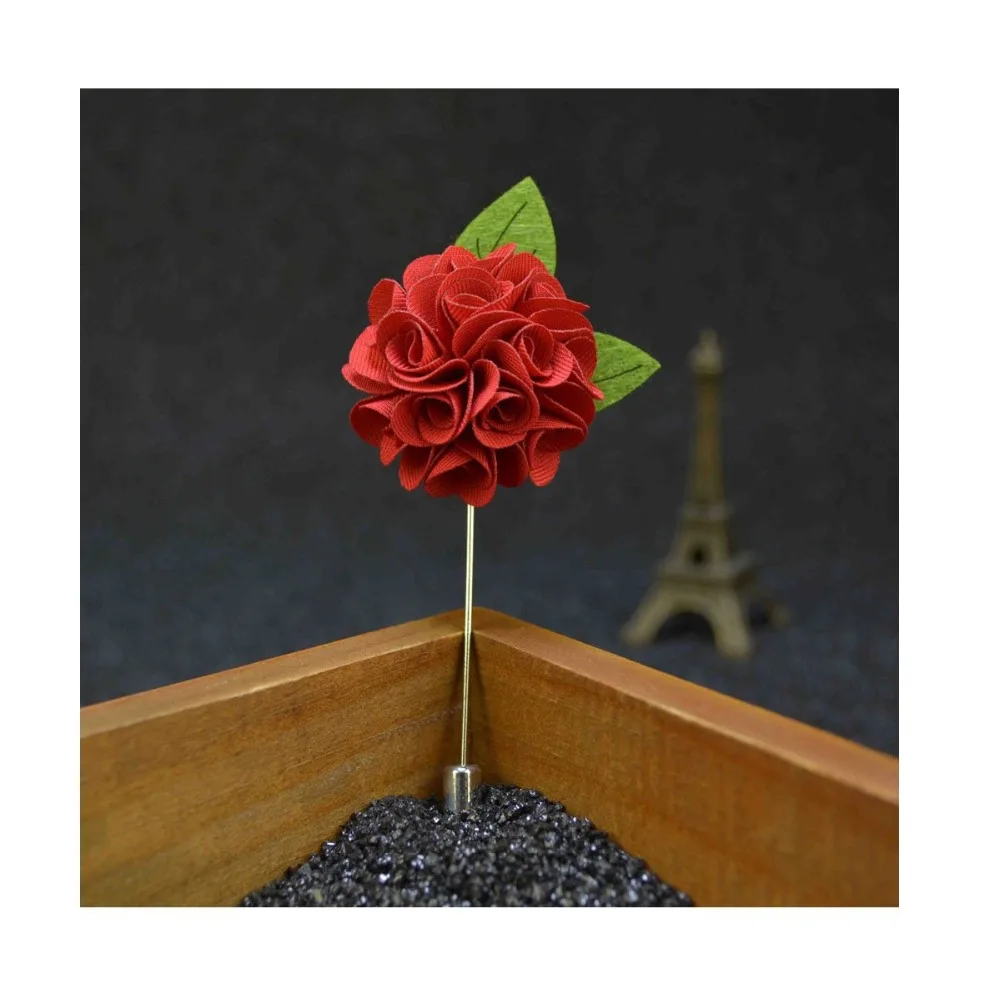 Мужская булавка для лацканов ручной работы Красная Металлическая Булавка