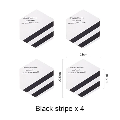 4X black white 2 4 шт. коврик для кастрюль кружка пробковый коврик термостойкий горячий горшок Шестигранная пробковая кружка круглая чаша подставка под подушку 8 цветов AKUHOME - Цвет: 4X black white 2