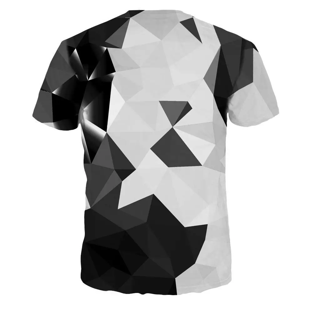 Женская футболка с коротким рукавом черная или белая 3D-принтом в стиле Харадзюку