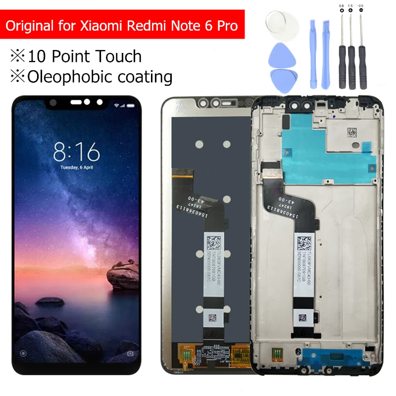 Для Xiaomi Redmi Note 6 Pro ЖК-дисплей с рамкой сенсорный экран дигитайзер ЖК Redmi Note6 Pro сборка запасные части