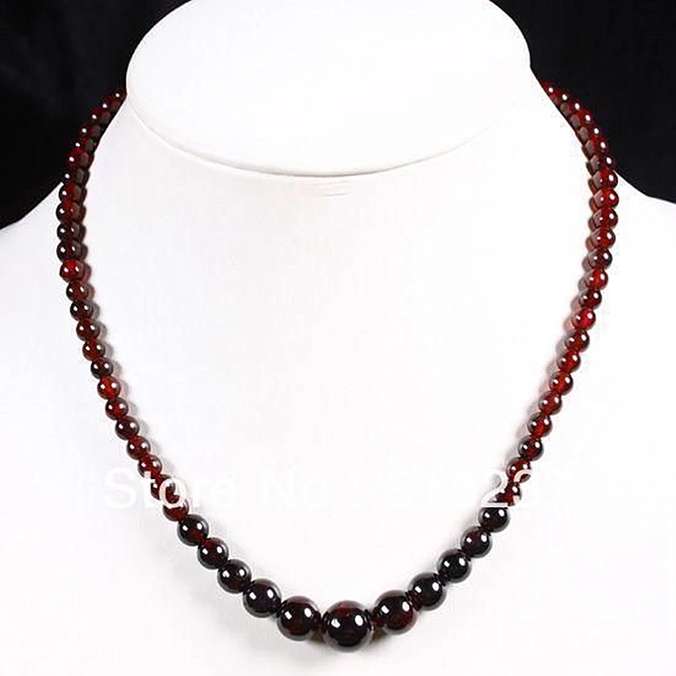 Модный стиль 6-12 мм натуральный красный гранат круглые бусины для изготовления