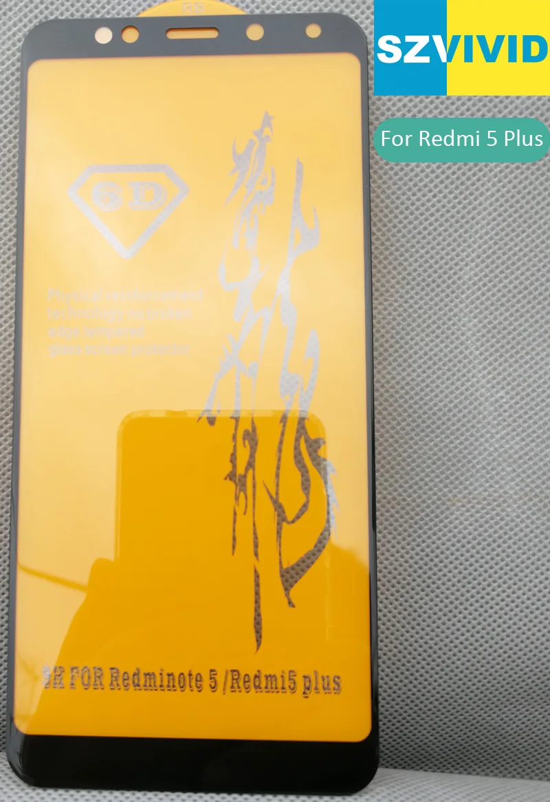 Полноэкранная панель с клеевым покрытием закаленное стекло для Xiaomi Redmi 5 Plus 2.5D