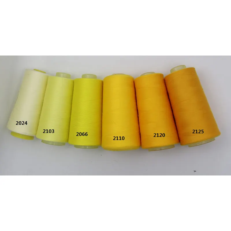 

3000 yards 40s/2 high speed sewing thread polyester sewing thread type manual line 402 -embroidery yellow series