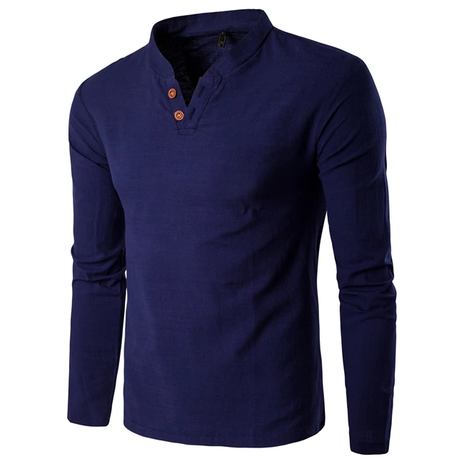 5XL Men's shirt 2022 Original China wind cotton long-sleeved linen collar two buckle retro loose | Мужская одежда