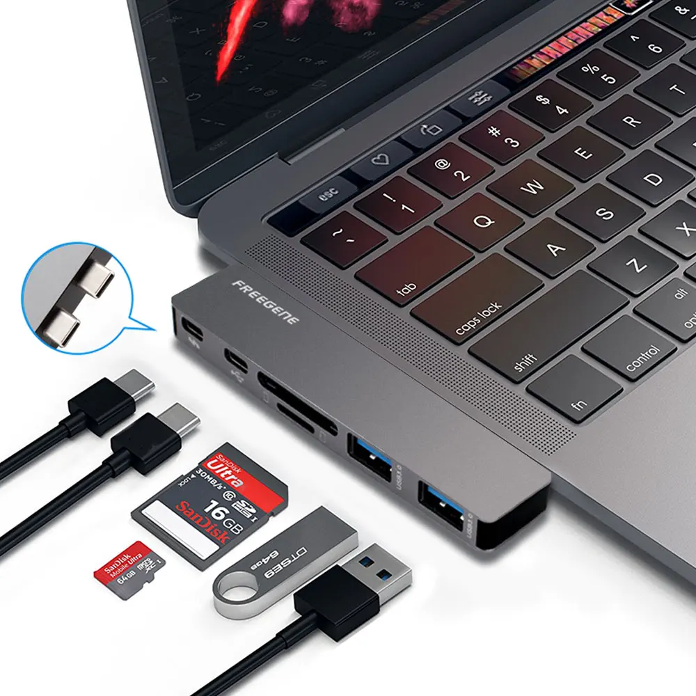 Алюминиевый USB C концентратор с TF/SD кардридер 2 3 0 порт Тип концентраторы Spliter