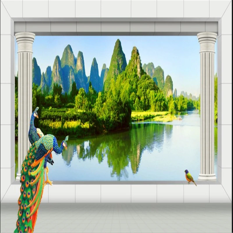 

beibehang scale custom wallpaper creative 3D stereo Guilin landscape landscape TV backdrop papel de parede infantil menino