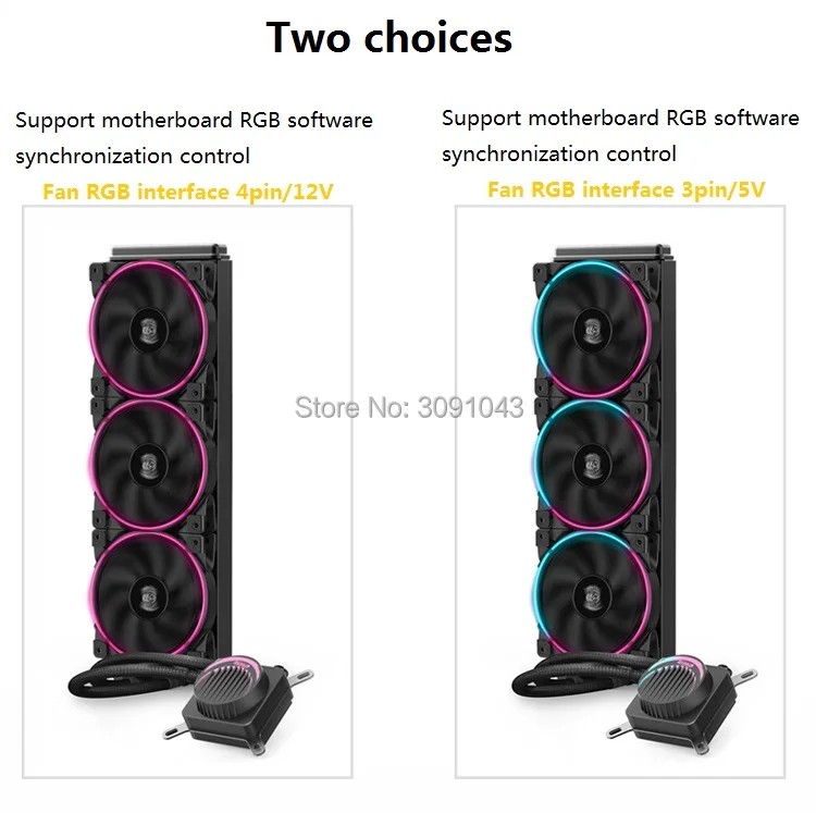 Pccooler GI-AH360C cpu жидкостный охладитель водяного охлаждения 12 см RGB тихий вентилятор для AMD AM4 AM3 intel LGA 2011 2066 1155 1156 cpu Радиатор