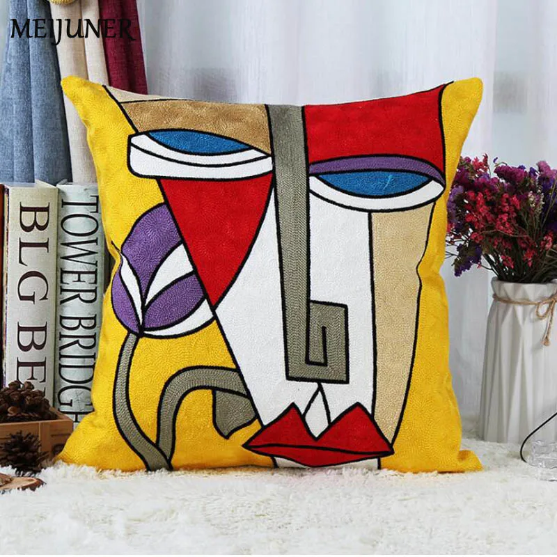 Meijuner Picasso вышитая наволочка для дивана холст хлопок автомобильного стула