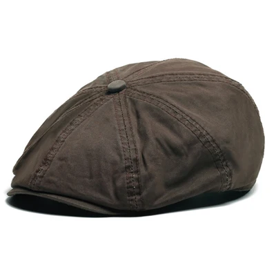 Популярные дизайнерские хлопковые кепки Newsboy, модные винтажные Ретро кепки Gorras Newsboy для женщин и мужчин, шапка, берет, шляпа для папы - Цвет: Brown
