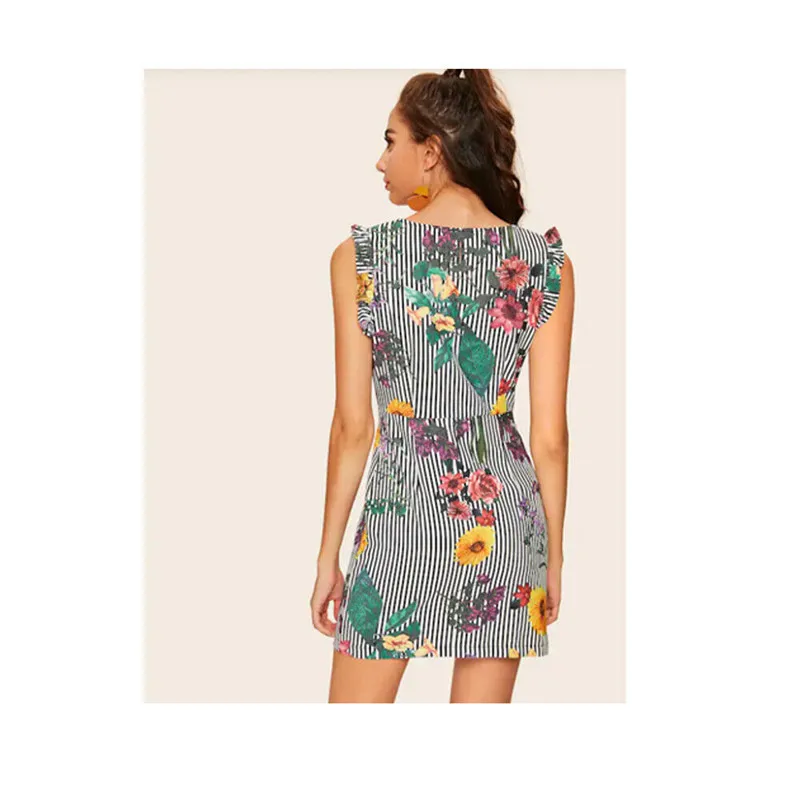 Женское летнее мини-платье в стиле бохо Клубное сексуальное открытое платье