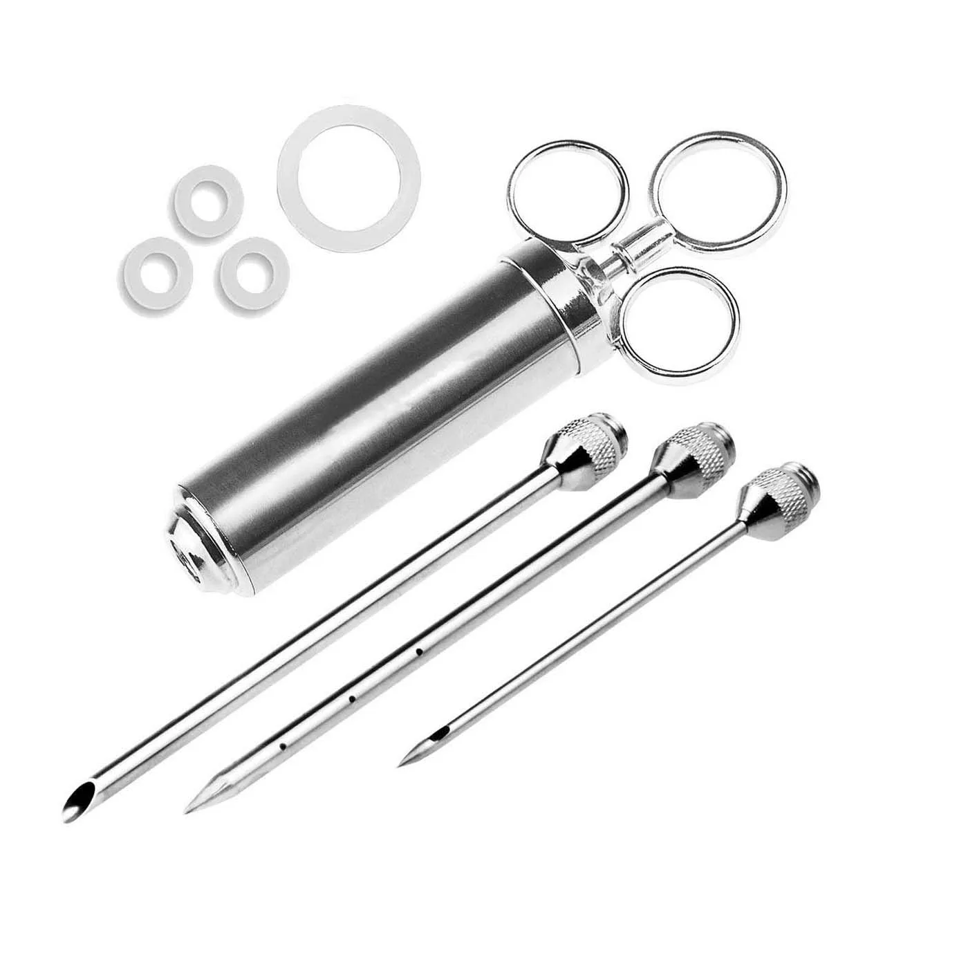 3 Needles Новинка, 2 унции, инжектор мяса, шприц для птицы, маринада, ароматизатор, инжектор для мяса, приправа, инжекторы, набор для барбекю, кухонные инструменты с 5 иглами - Цвет: 3 Needles
