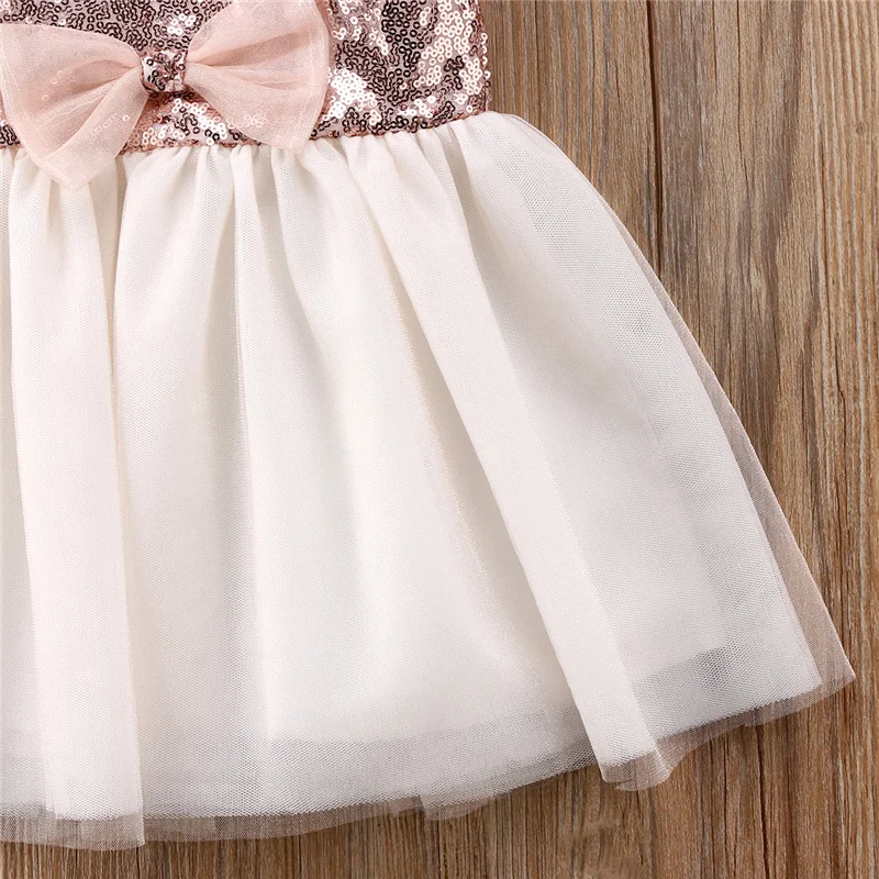 Emmababy 1-6Y Children baby girl fashion princess Sequins dress Kid bebe girls Bowknot Party Pageant Gown Dresses | Детская одежда и