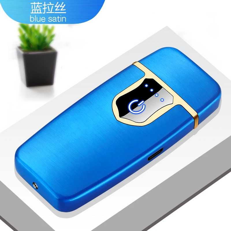Новая ультратонкая usb зарядка зажигалка с сенсорным экраном электронное зажигание электрический горячий провод ветрозащитная зарядка электрическая зажигалка