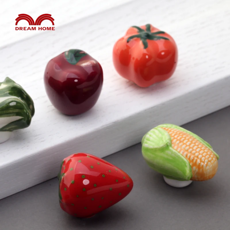 Керамические ручки для шкафа в форме фруктов и овощей ящик обуви детской мебели