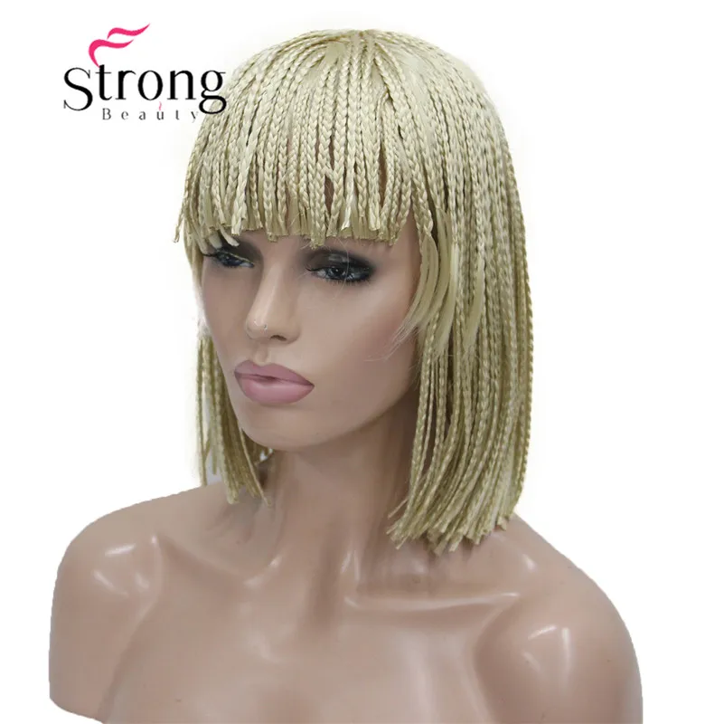 StrongBeauty короткий Боб плетеный ящик косы блонд парик полный охват синтетические парики выбор цвета