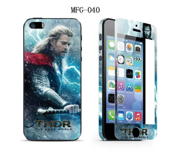 Free shipping Both Front and Back Tempered Glass Colorful Phone Screen Protector man style screen film for iPhone 5 5S 5C ip5s |