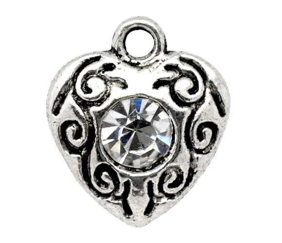 DoreenBeads очаровательные кулоны со стразами из цинкового металлического сплава с