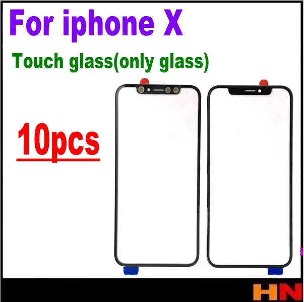 10 шт в упаковке новая Оригинальная сенсорный экран стекло для iPhone X 5 8 дюймов