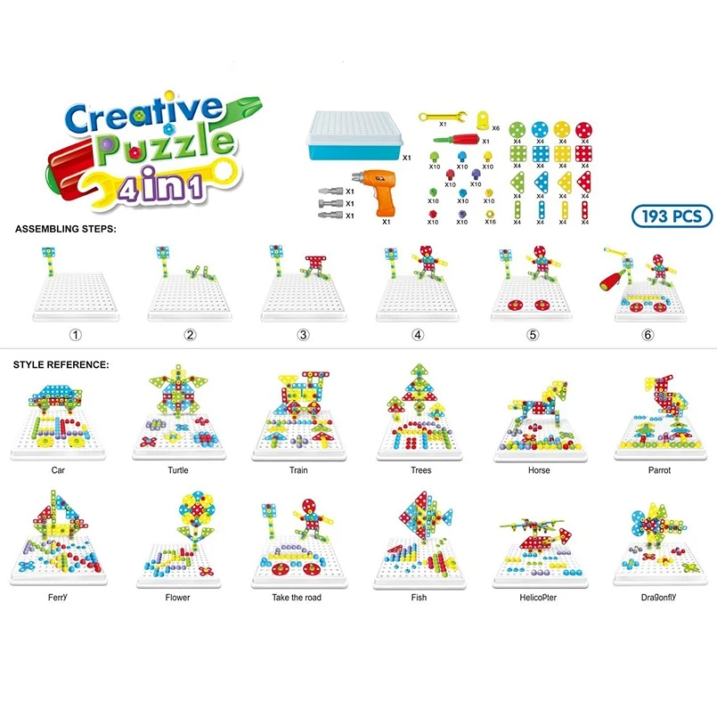 Детские развивающие дизайн Электрический игрушка-сверло строительные игрушки 193