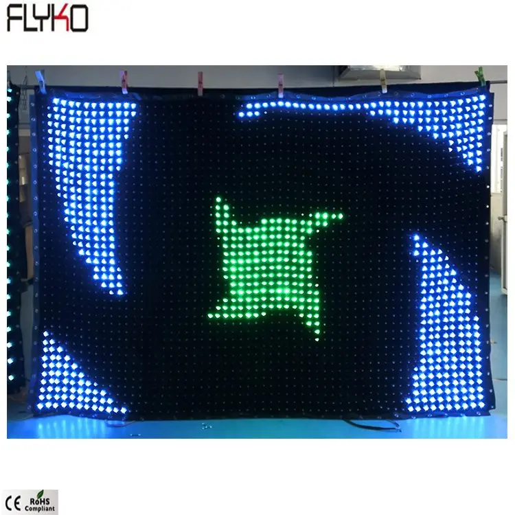 Flyko Лидер продаж складные огнеупорные led видео ткань ТВ шоу P50mm 2х3м гибкие экран
