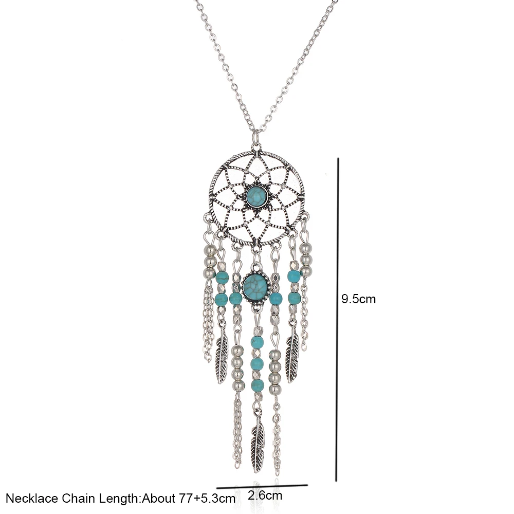 Ожерелье IF ME Hot New Dream Catcher ожерелье с подвеской из камня и кисточками в стиле бохо