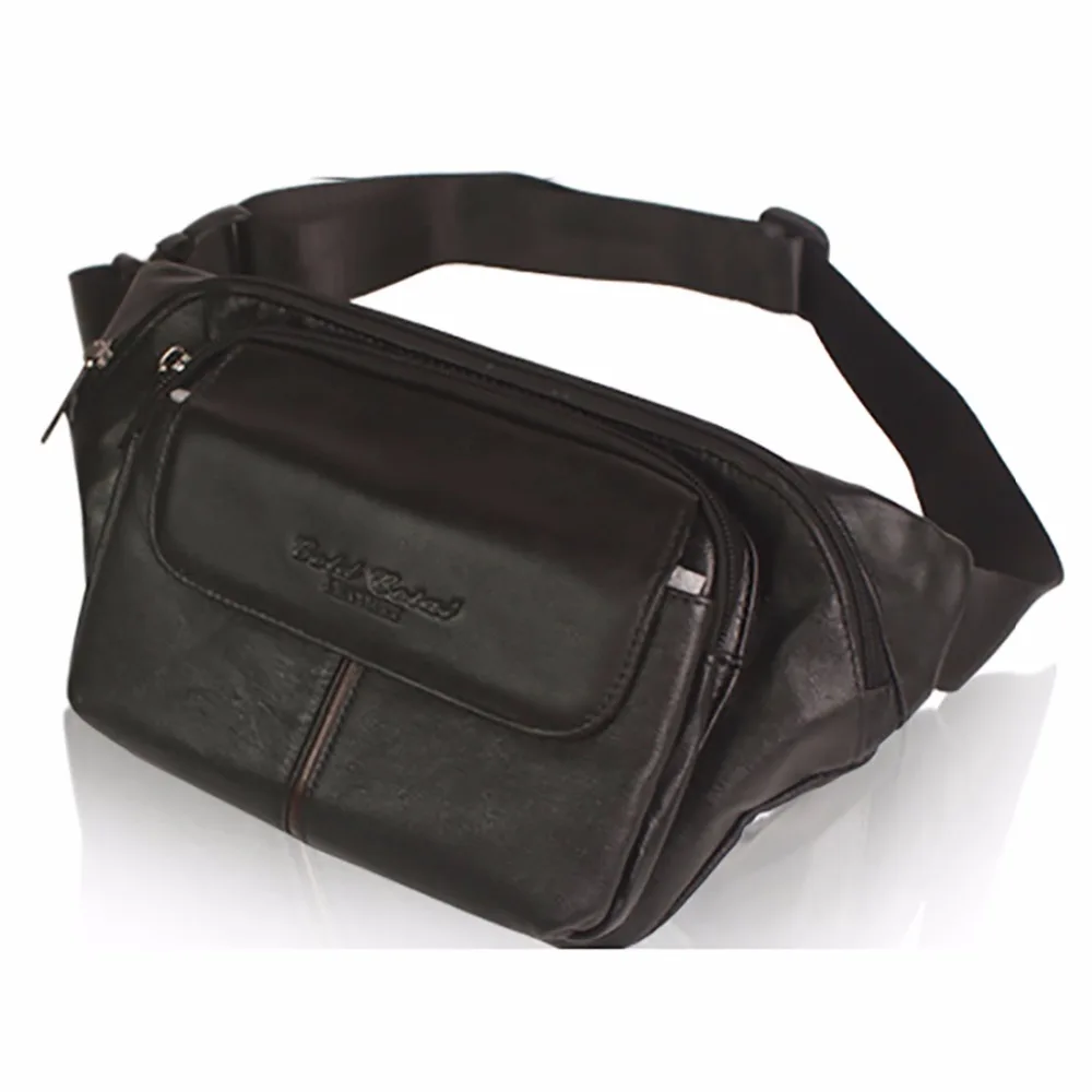

100% Genuine Leather Sling Chest Bag Men Fanny Pack Hip Belt Cell/Mobile Phone Purse Male Real Natural Skin Cowhide Waist Bags