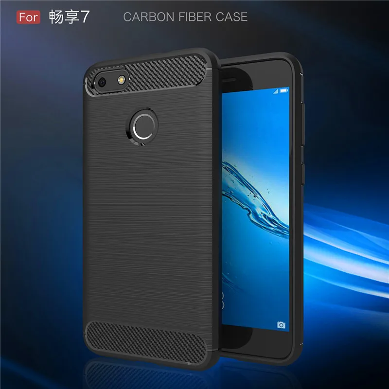 

Huawei P9 Lite Mini Case Brushed Carbon Fiber Silicon TPU Skin Soft Back Cover Phone Case for Huawei P9 Lite Mini 2017 Enjoy 7