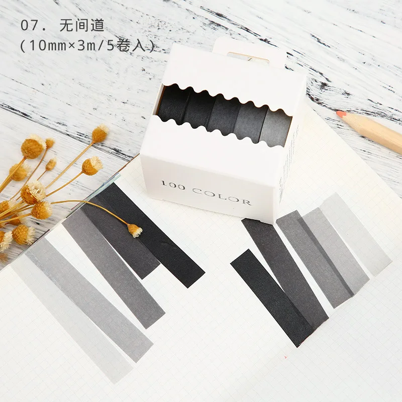 5 шт./упак. теплые Цвет лента Washi DIY Скрапбукинг Стикеры этикетки клейкая лента Школа канцелярских товаров