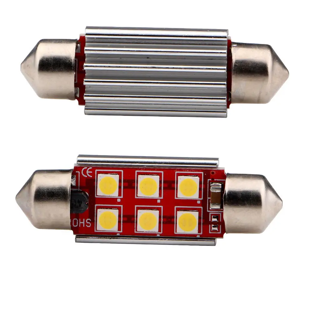 10 шт. без ошибок яркий белый 6SMD 39 мм 3030 C5W светодиодная купольная