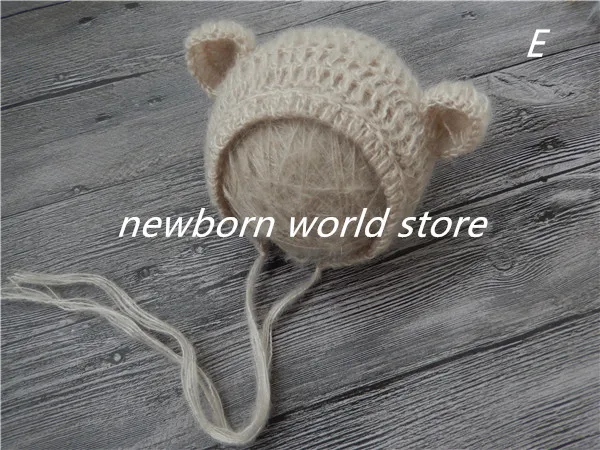 Детская шапочка реквизит для фотосъемки новорожденных мохеровая шапочка.