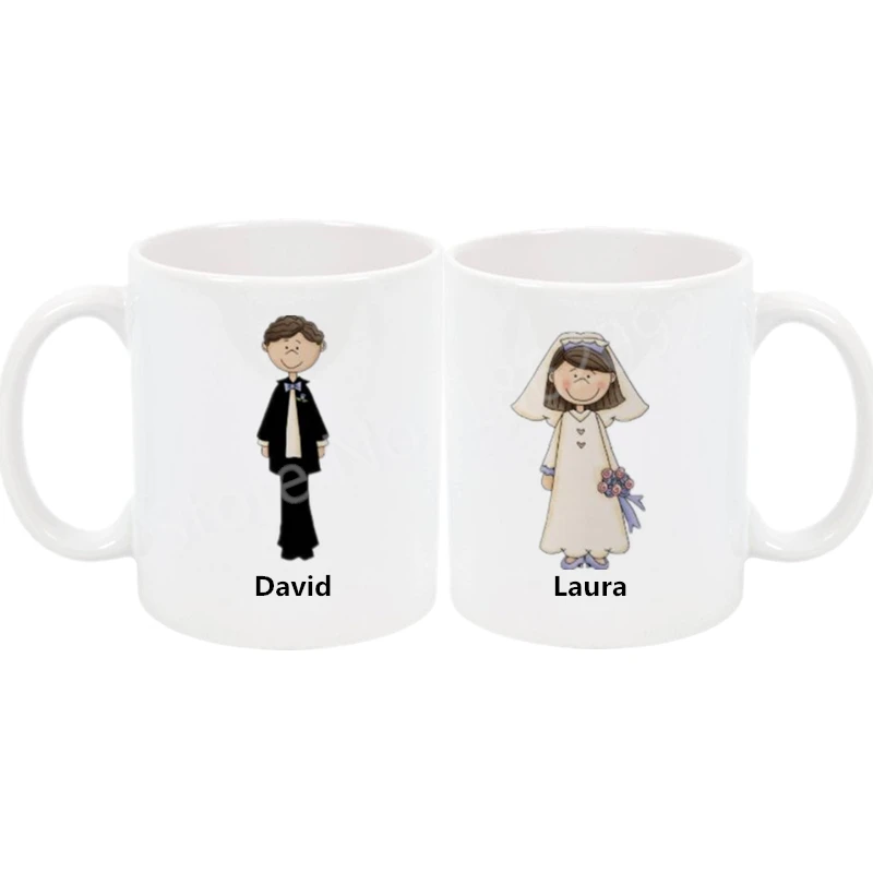 Забавные персонализированные свадебные подарки милые чашки для невесты жениха