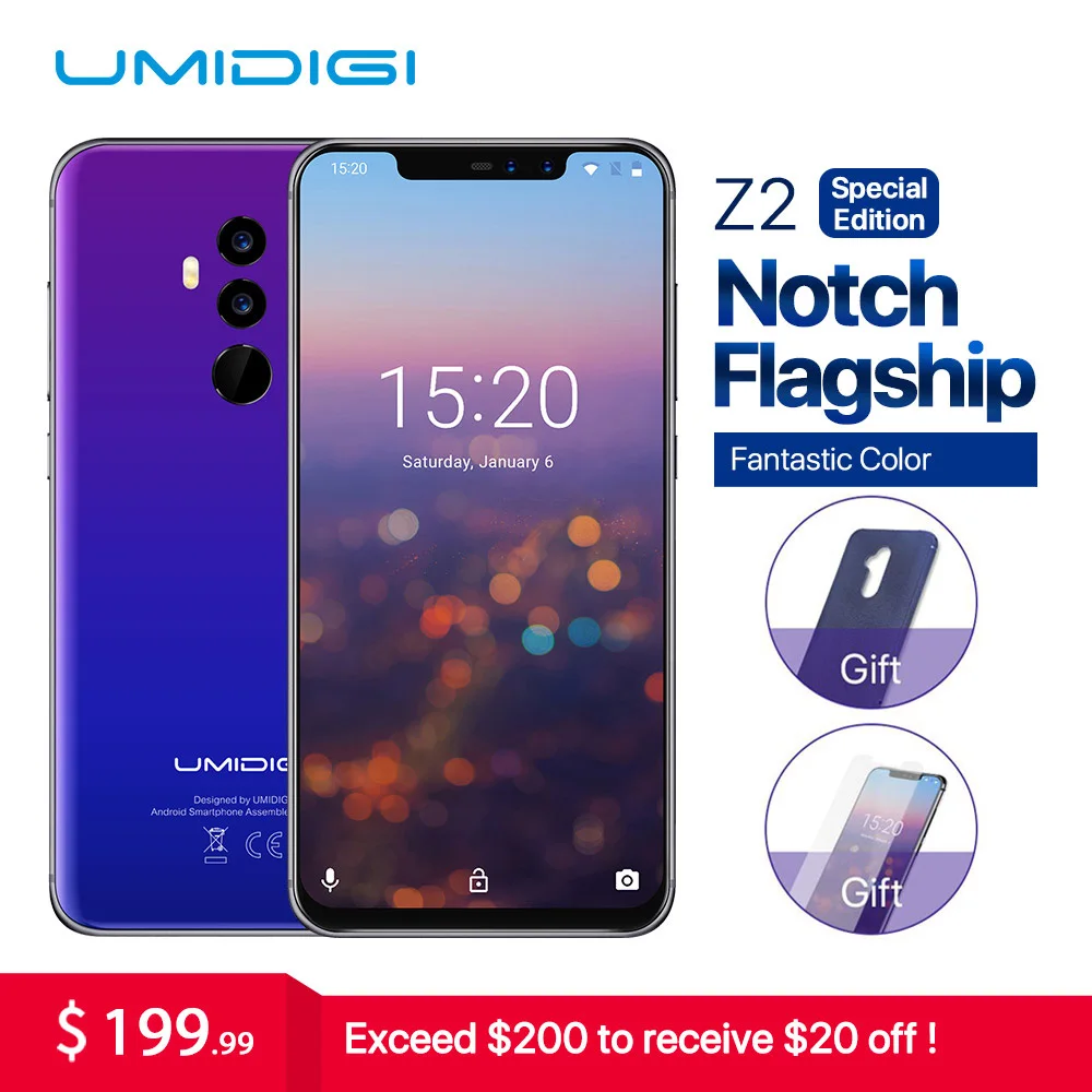 UMIDIGI Z2 Special Edition Глобальный группы 6 2 &quotFHD + полный Экран Helio P23 4 г 64 ГБ F /1.7Big ApertureCamera
