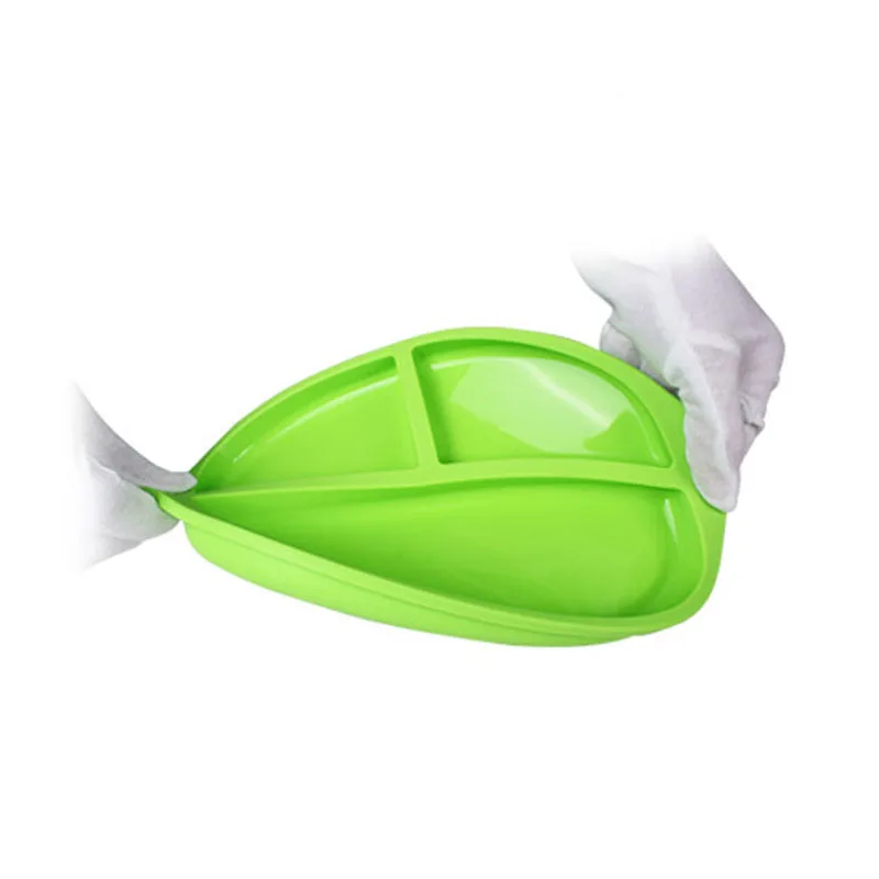 Silicone Baby Dining Divided Plate with Spoon Fork Lunch Tableware Kitchen Fruit Dishes Children Thick Bowl Utensils | Мать и ребенок