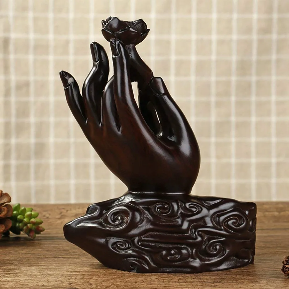 Ebony Incense Holder Gesture Incense Smoke Flow Backflow Holder Ceramic Backflow Incense Tower