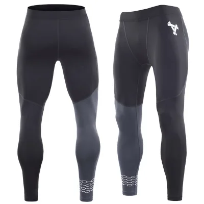 Black-Grey Мужские колготки, спортивные штаны для мужчин, спортивная одежда, компрессионные штаны, мужские спортивные штаны, брюки для фитнеса, мужские леггинсы, мужские Леггинсы для спортзала - Цвет: Black-Grey